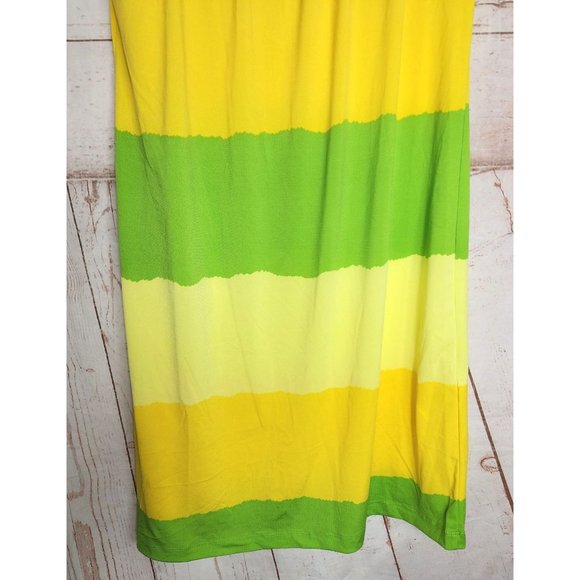 Club Style Yellow Lime Green Nightgown Dress - Size 12, Stretchy and Comfortable - Picture 14 of 15
